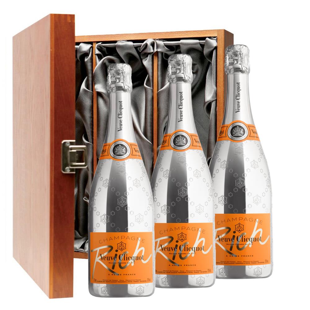 Veuve Clicquot Rich Champagne 75cl Three Bottle Luxury Gift Box